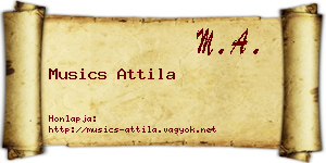 Musics Attila névjegykártya